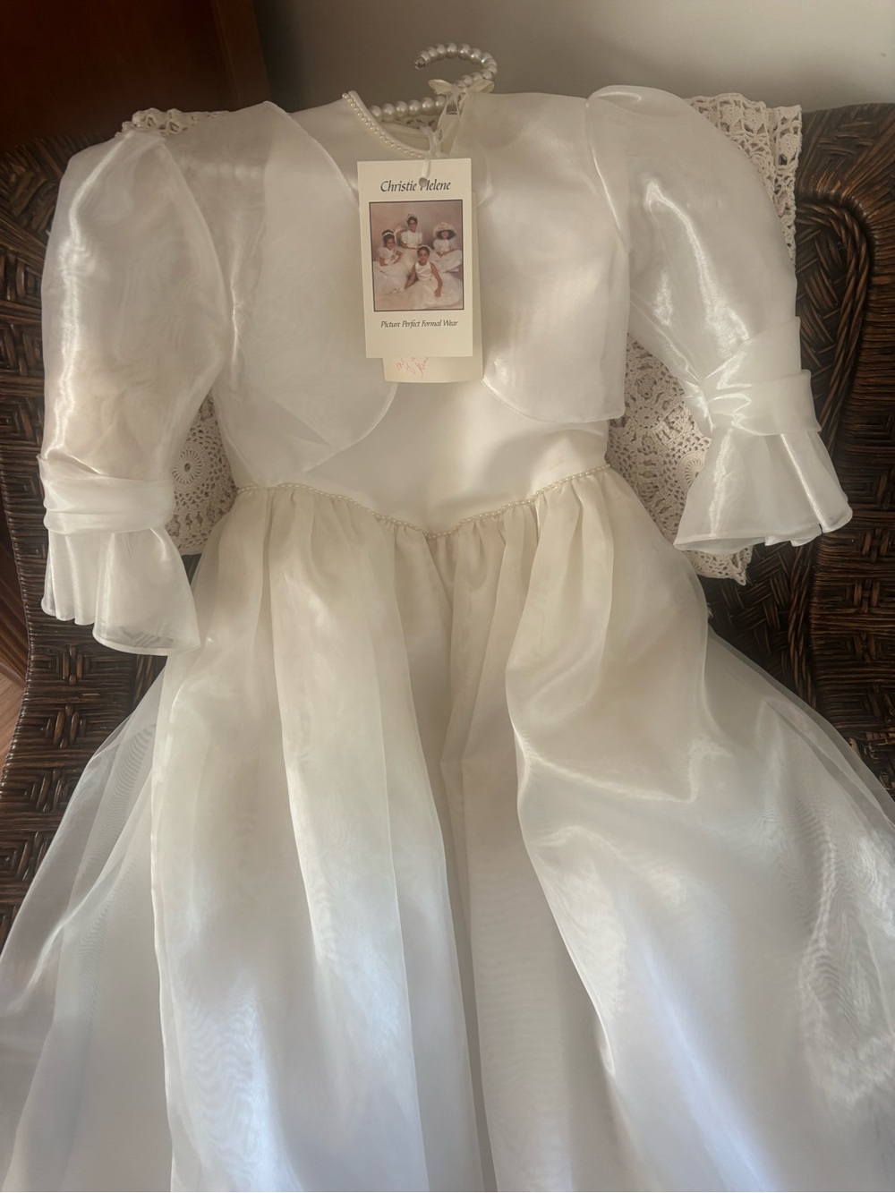 Christie Helene White Organza Flower Girl Dress